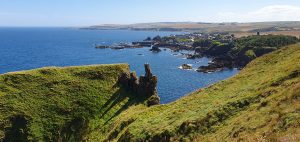 St Abbs village from the White Heugh St Abbs Head, Berwickshire, Scotland