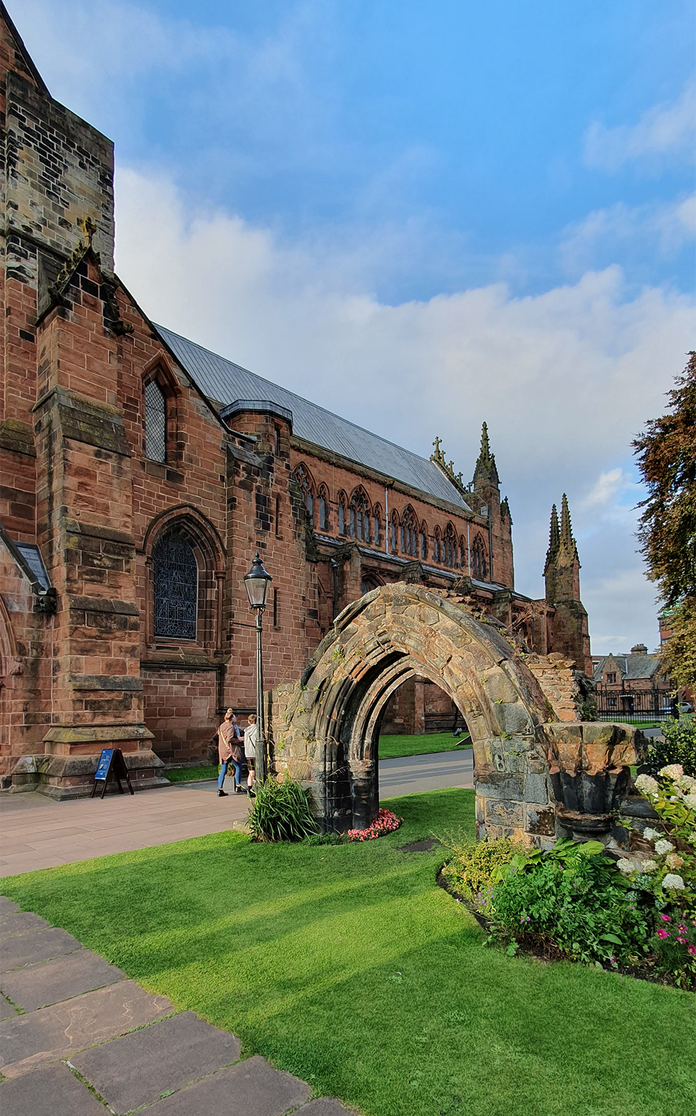 Thirtheenth century remains of entrance leading from the Cloisters into the Chapter House (both of which have gone), Carlisle Cathedral 