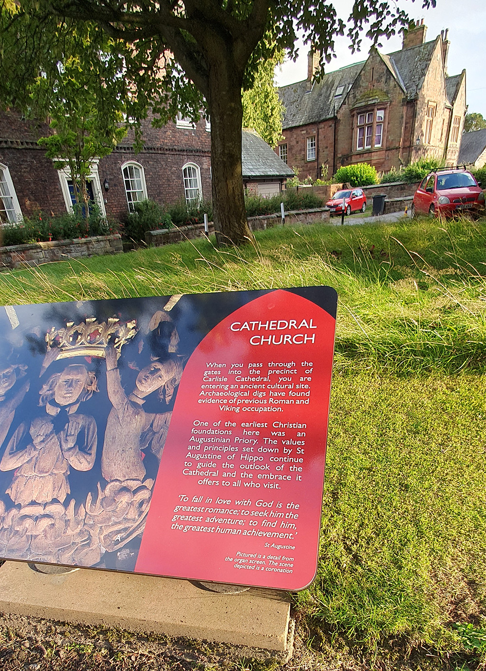 Information board at Carlisle cathedral notes there was a Roman and later a Viking settlement here 