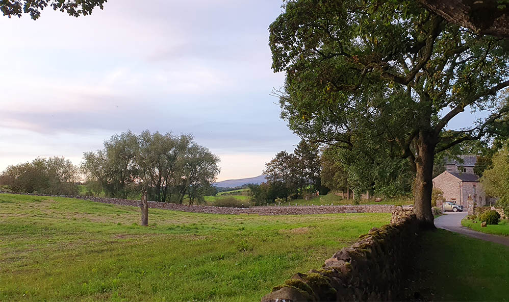 Looking towards Great Ormside Hall and church 