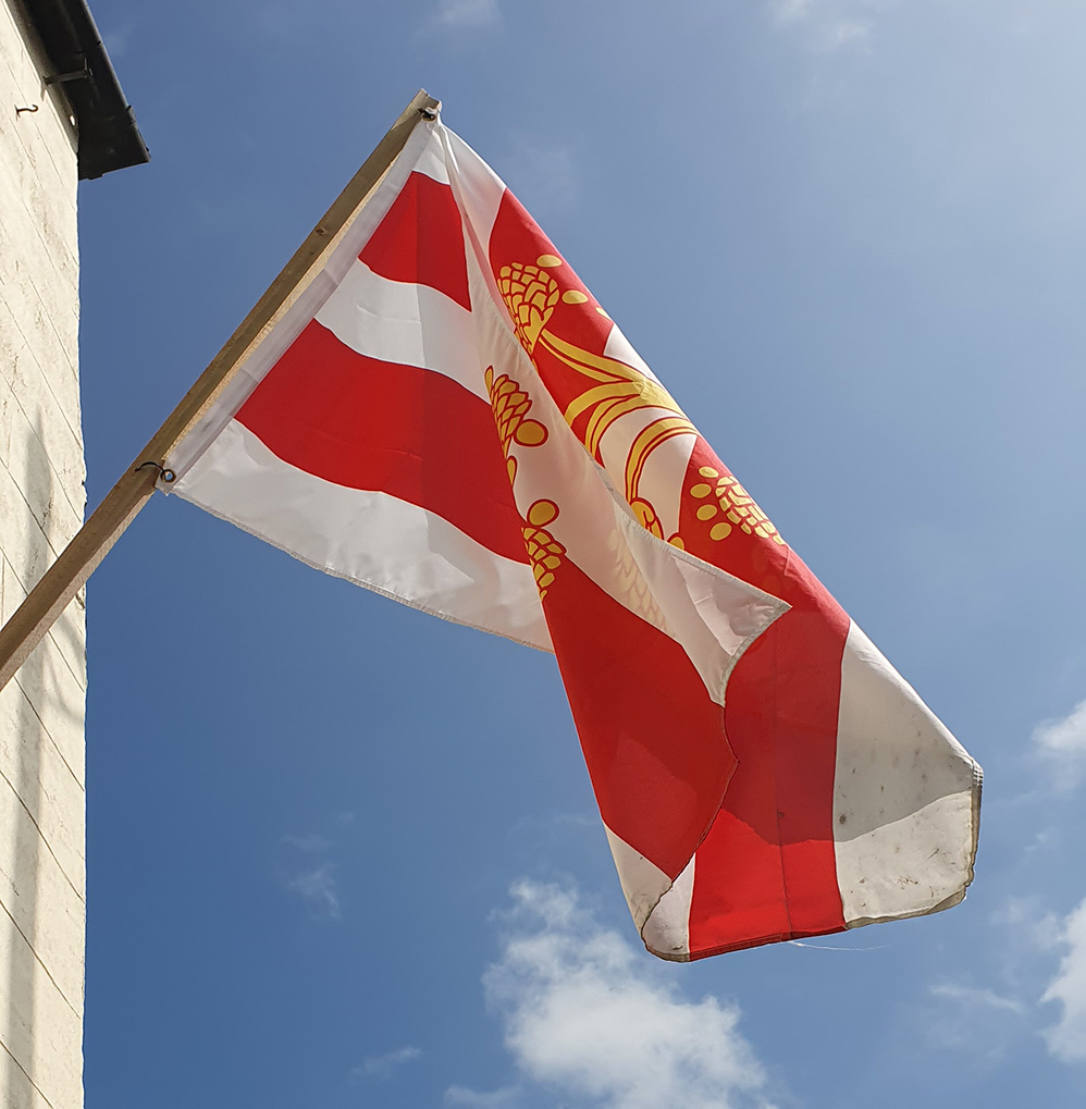 Westmorland Flag, flying at Kirkby Stephen